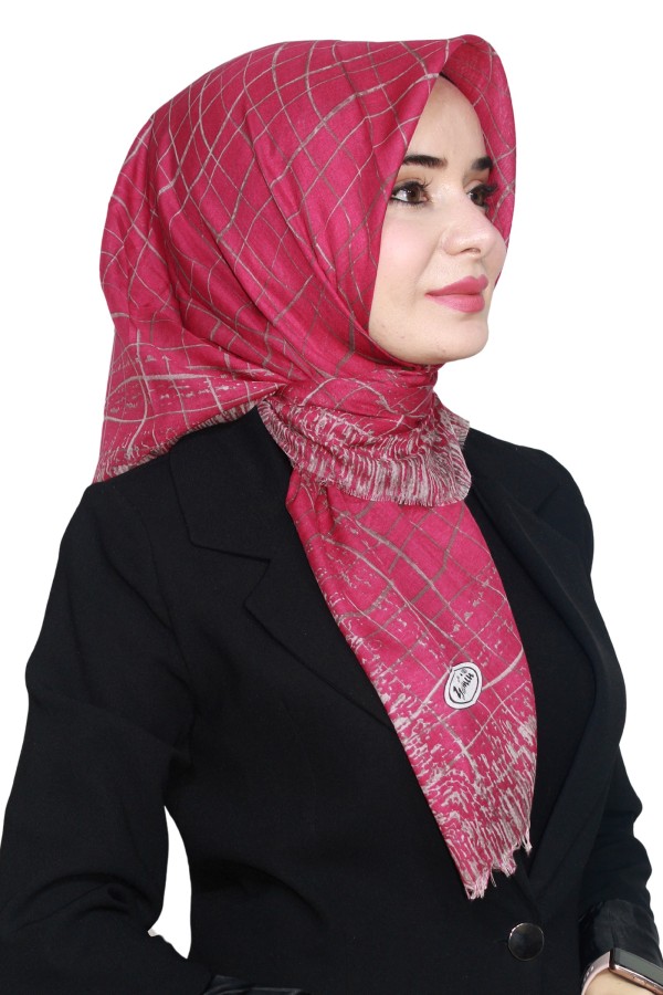 Yasemin Pamuk Flamlı Eşarp 1007-1