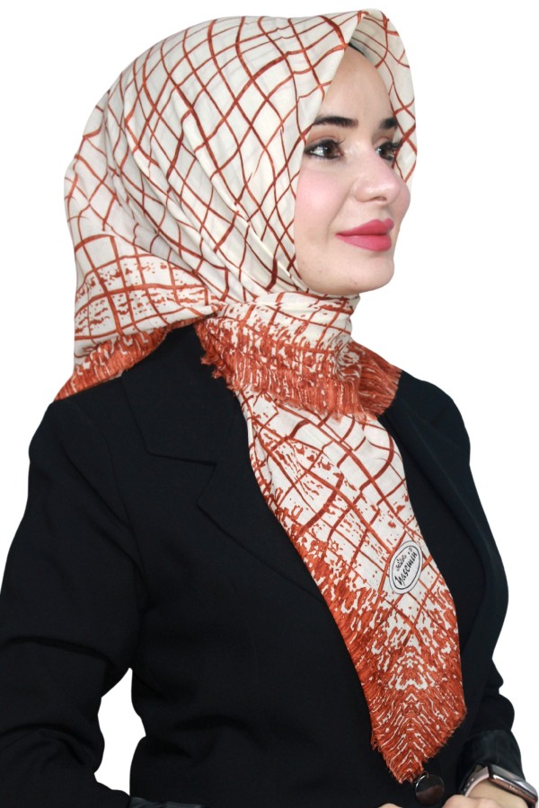 Yasemin Pamuk Flamlı Eşarp 1007-14