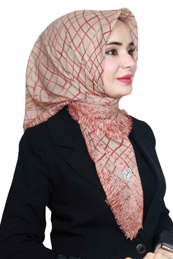 Yasemin Pamuk Flamlı Eşarp 1007-20