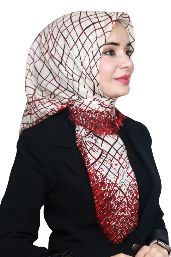 Yasemin Pamuk Flamlı Eşarp 1007-9