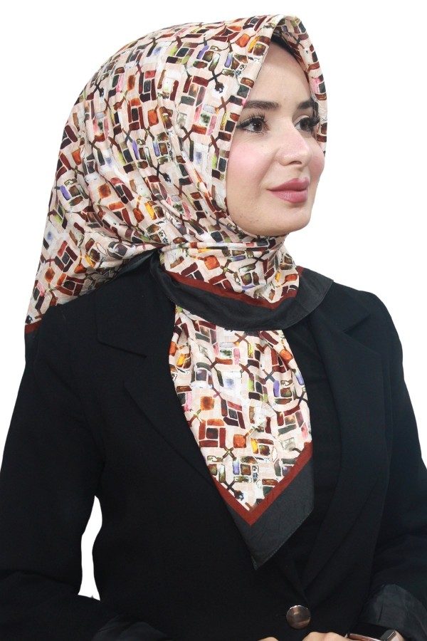 Desenli Bambu Eşarp 4104-1