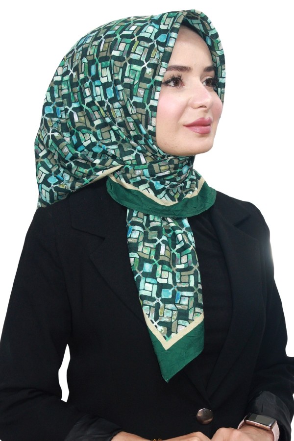 Desenli Bambu Eşarp 4104-2