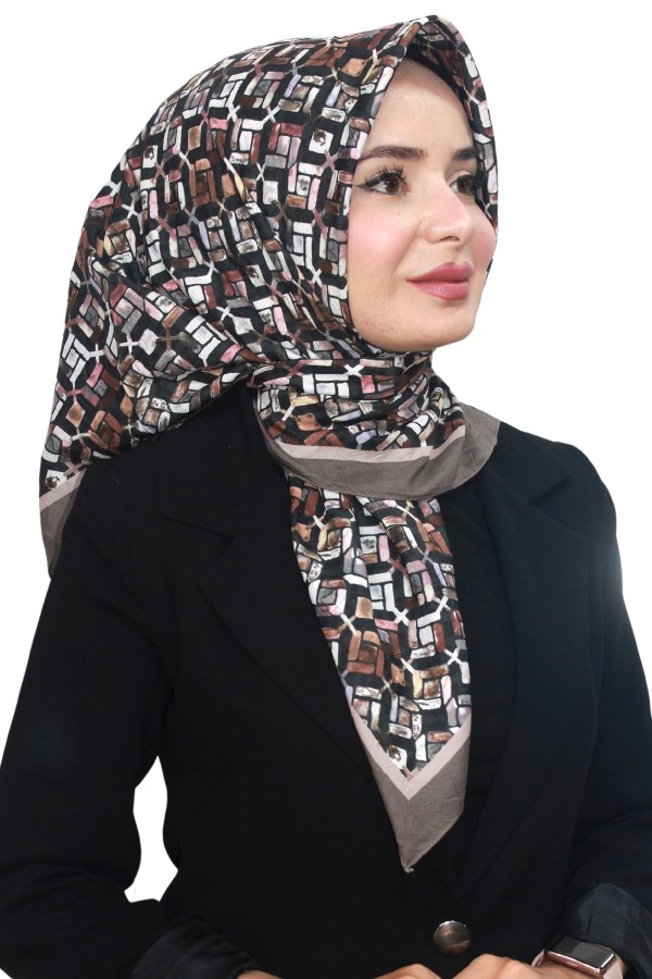 Desenli Bambu Eşarp 4104-5