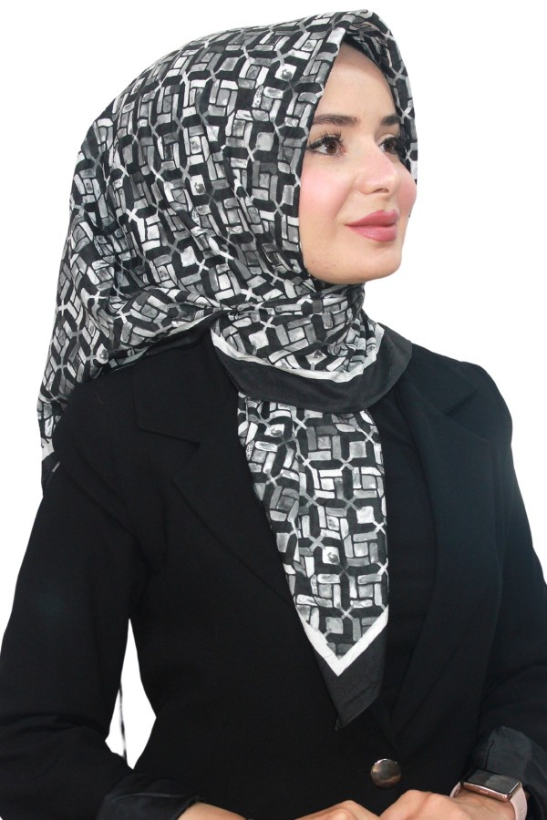 Desenli Bambu Eşarp 4104-9