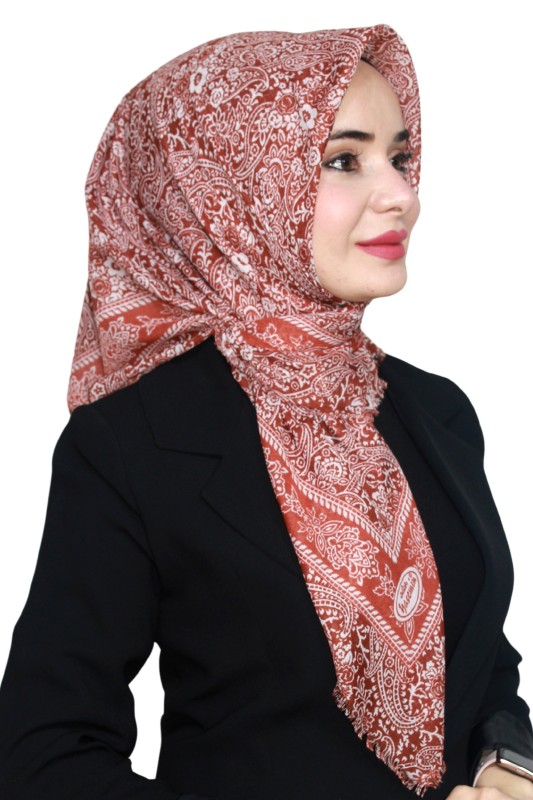 Yasemin Pamuk Flamlı Eşarp 1008-23