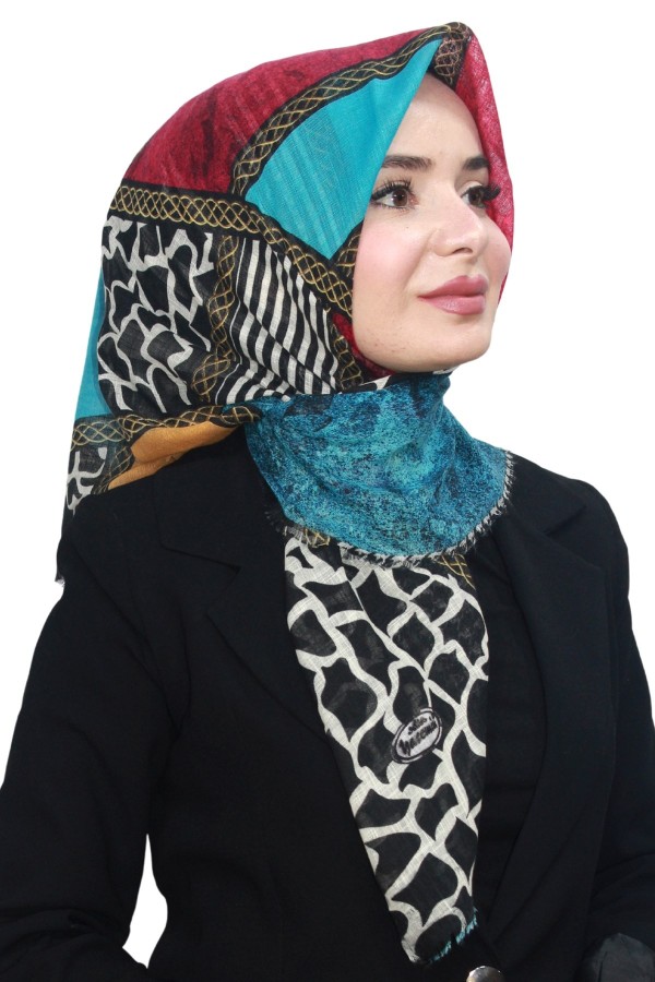 Pamuk Keten Flamlı Eşarp 1049-12