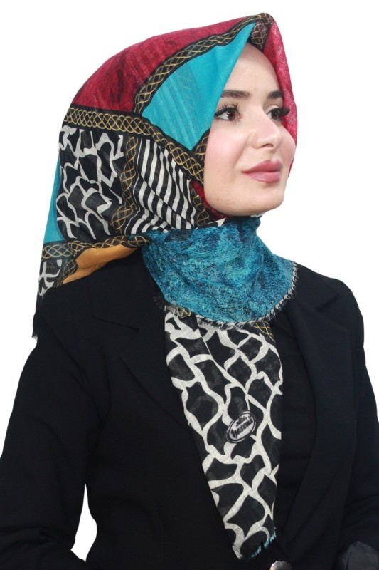 Pamuk Keten Flamlı Eşarp 1049-12