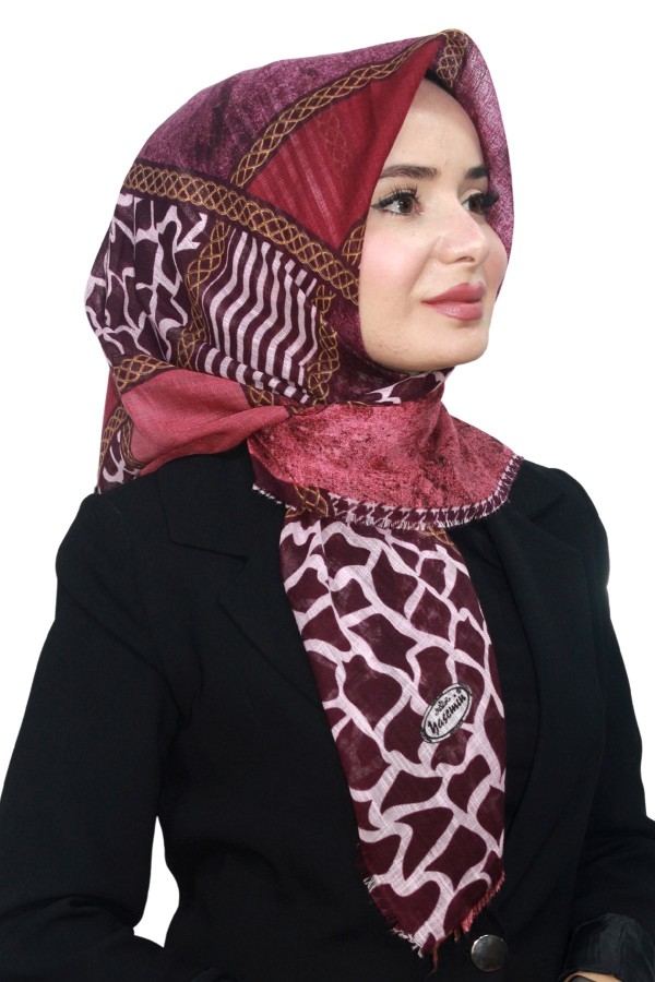 Pamuk Keten Flamlı Eşarp 1049-2