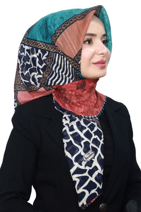 Pamuk Keten Flamlı Eşarp 1049-7