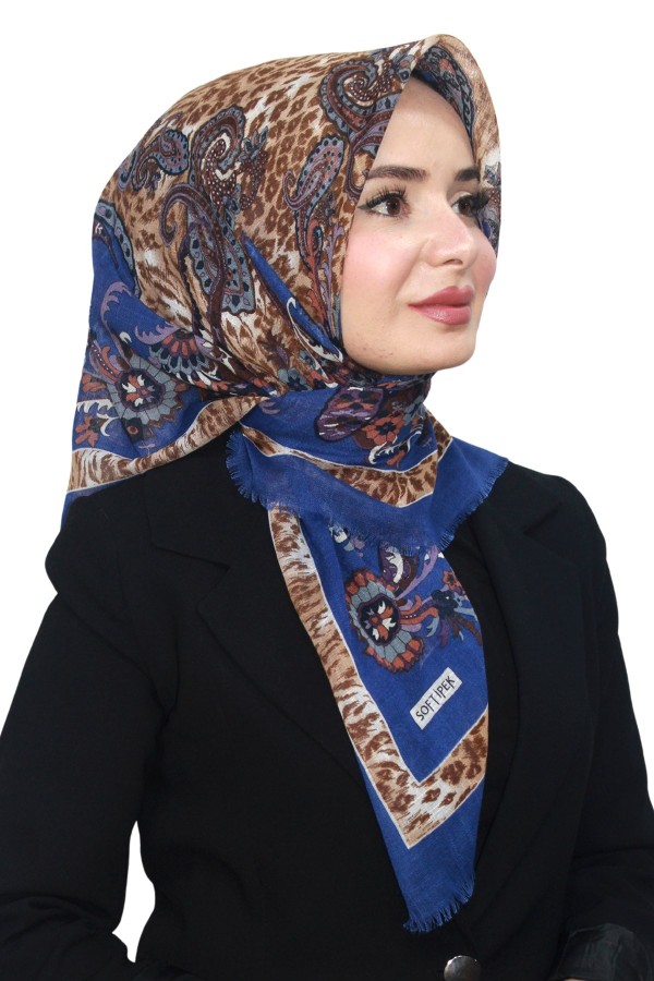 Pamuk Keten Flamlı Eşarp 1048-10