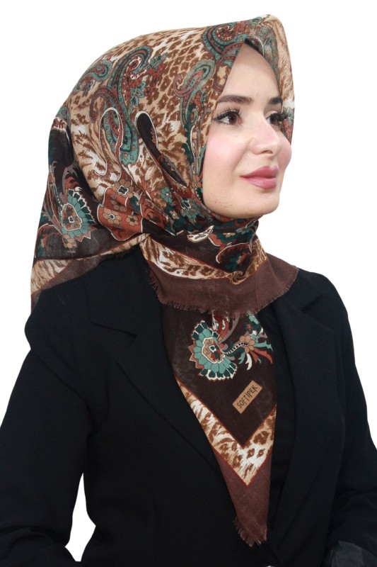 Pamuk Keten Flamlı Eşarp 1048-13