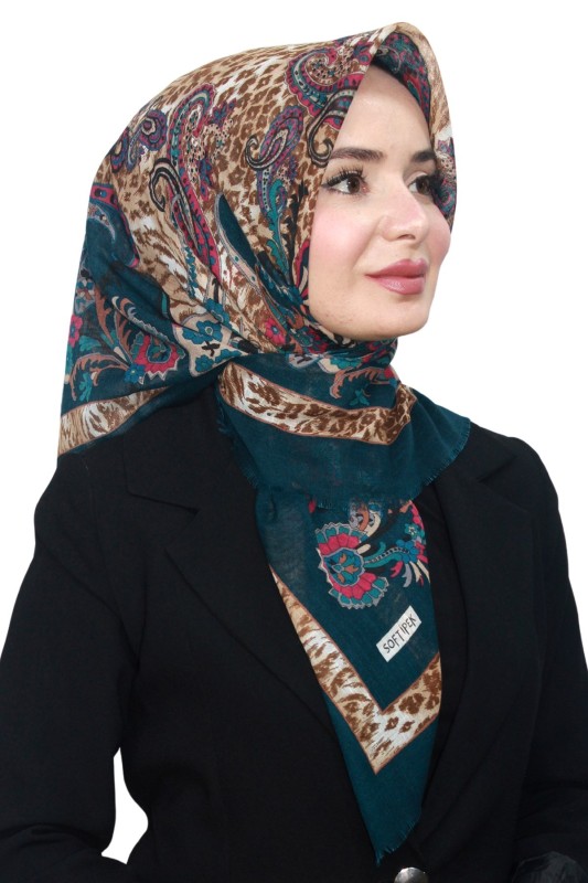 Pamuk Keten Flamlı Eşarp 1048-14