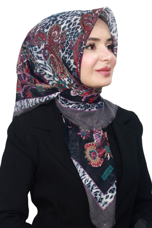 Pamuk Keten Flamlı Eşarp 1048-16