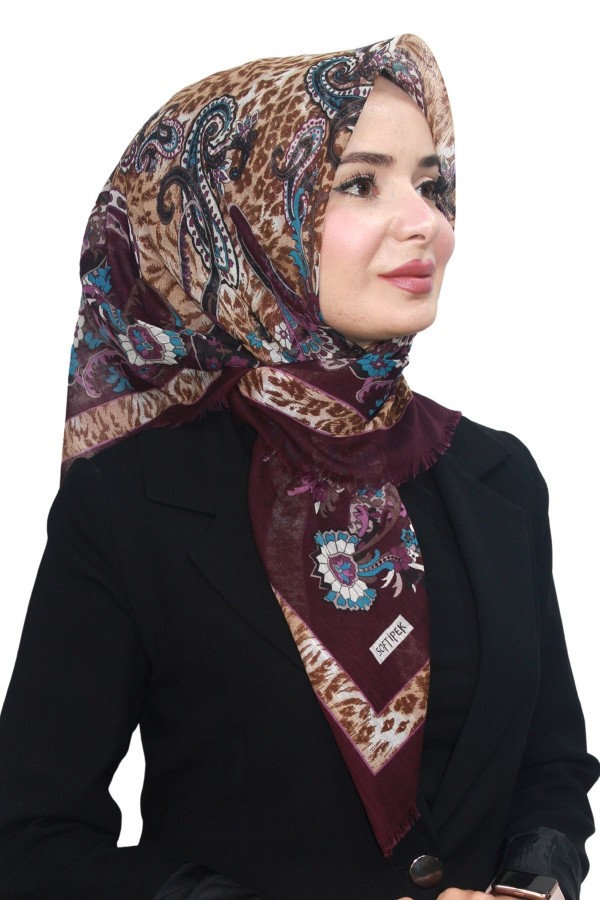 Pamuk Keten Flamlı Eşarp 1048-8