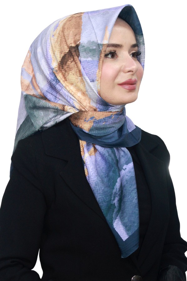 Desenli Bambu Eşarp 4105-7