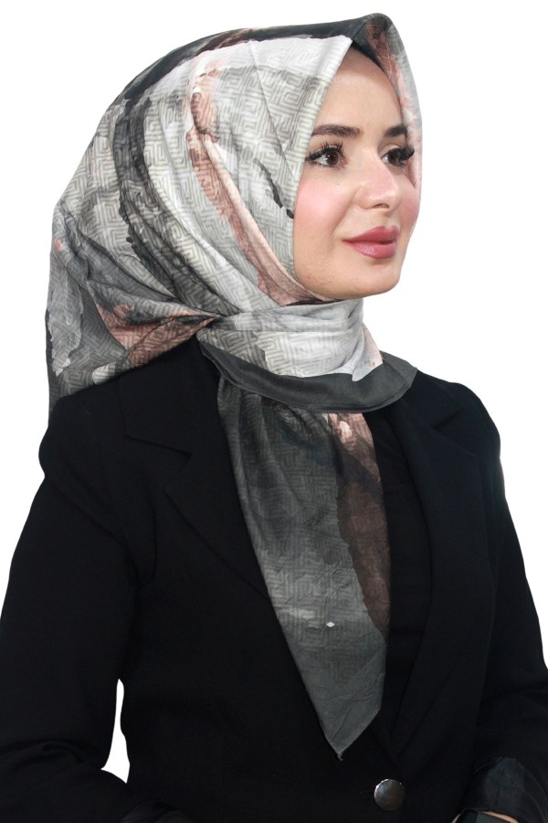 Desenli Bambu Eşarp 4105-8