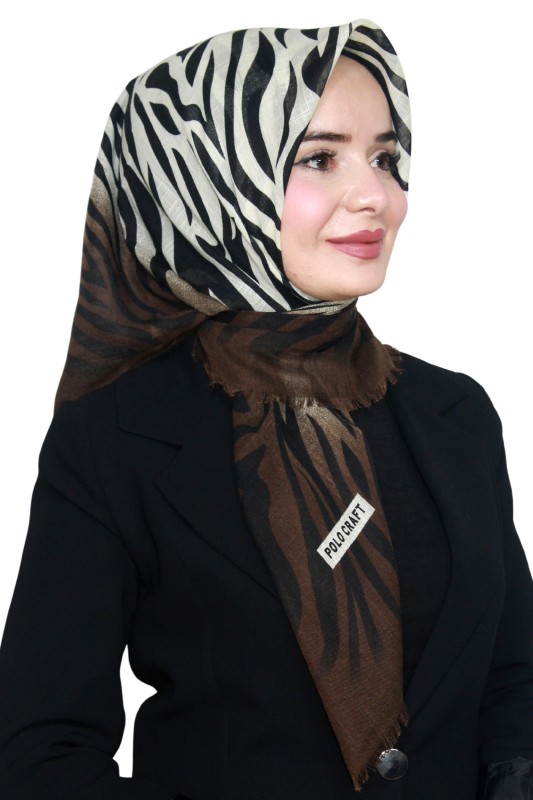 Pamuk Keten Flamlı Eşarp 1026-11