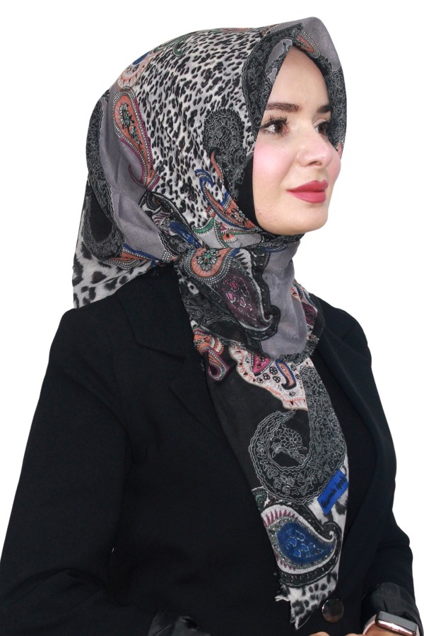 Pamuk Keten Flamlı Eşarp 1050-16