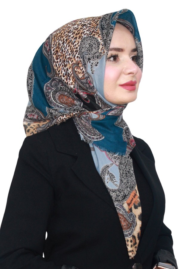 Pamuk Keten Flamlı Eşarp 1050-17