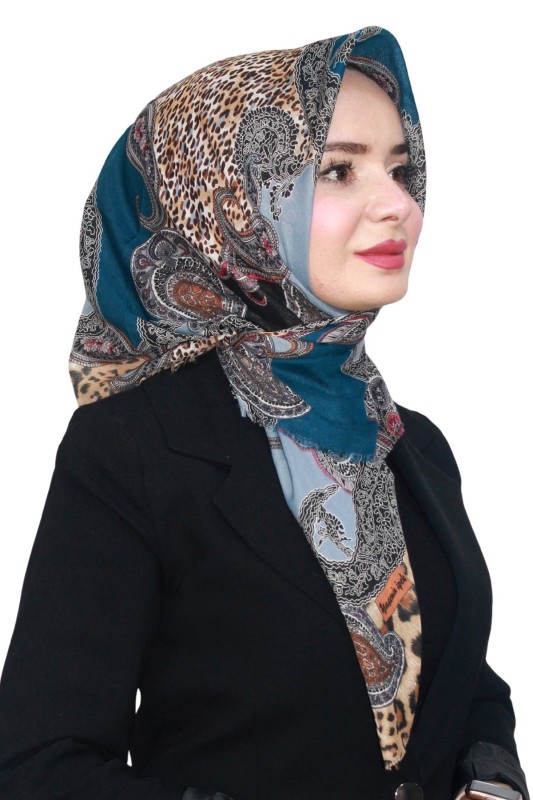 Pamuk Keten Flamlı Eşarp 1050-17