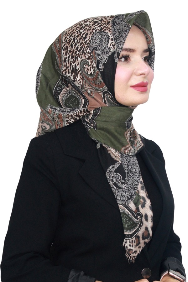 Pamuk Keten Flamlı Eşarp 1050-2