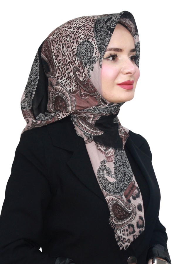 Pamuk Keten Flamlı Eşarp 1050-3