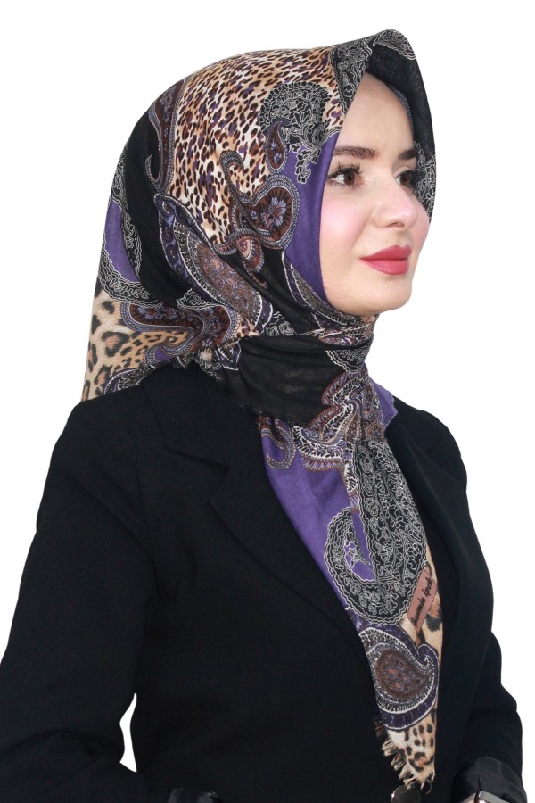 Pamuk Keten Flamlı Eşarp 1050-4