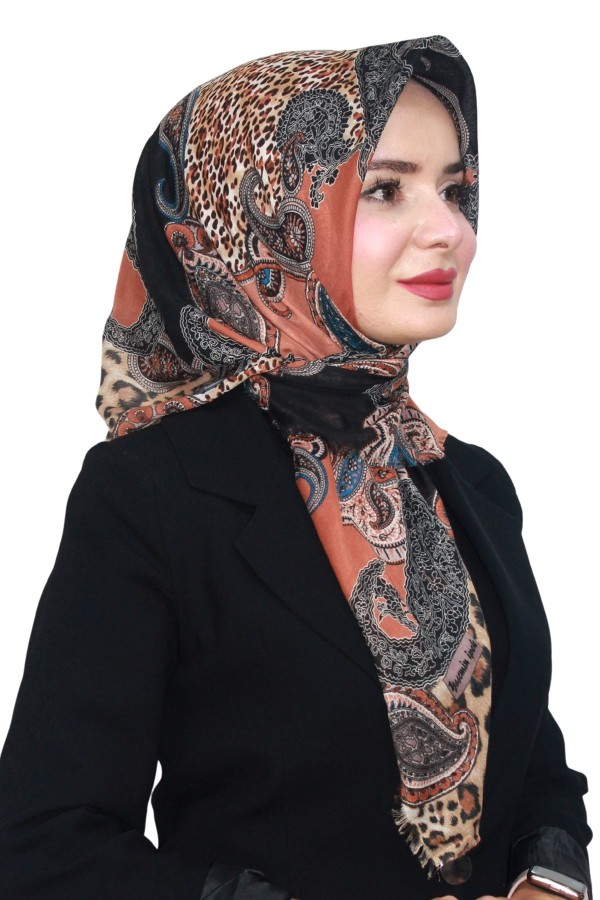 Pamuk Keten Flamlı Eşarp 1050-5
