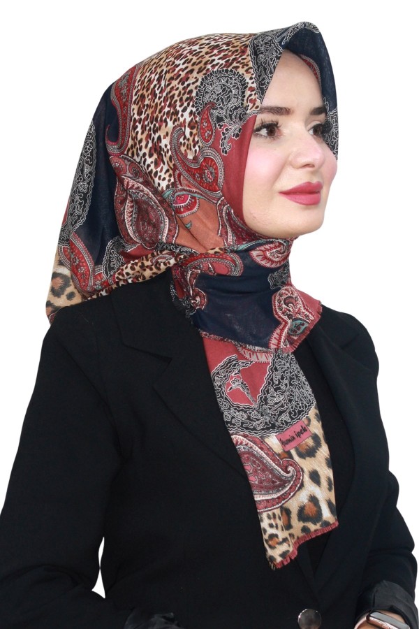 Pamuk Keten Flamlı Eşarp 1050-6