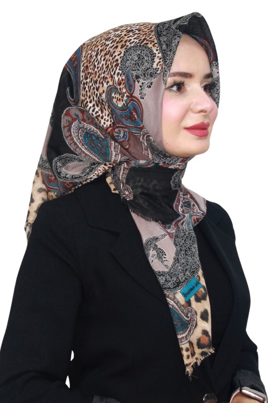 Pamuk Keten Flamlı Eşarp 1050-8