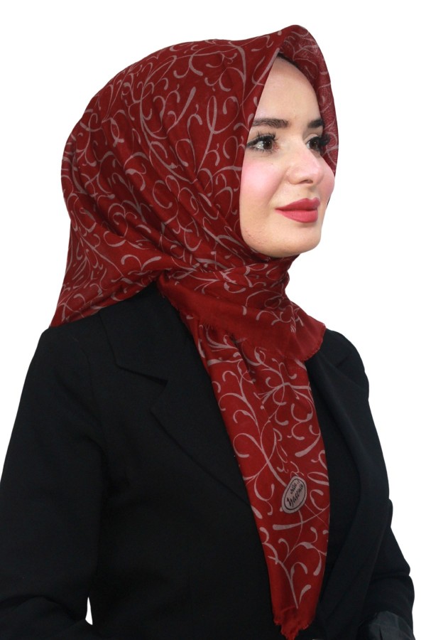 Pamuk Keten Flamlı Eşarp 1051-12