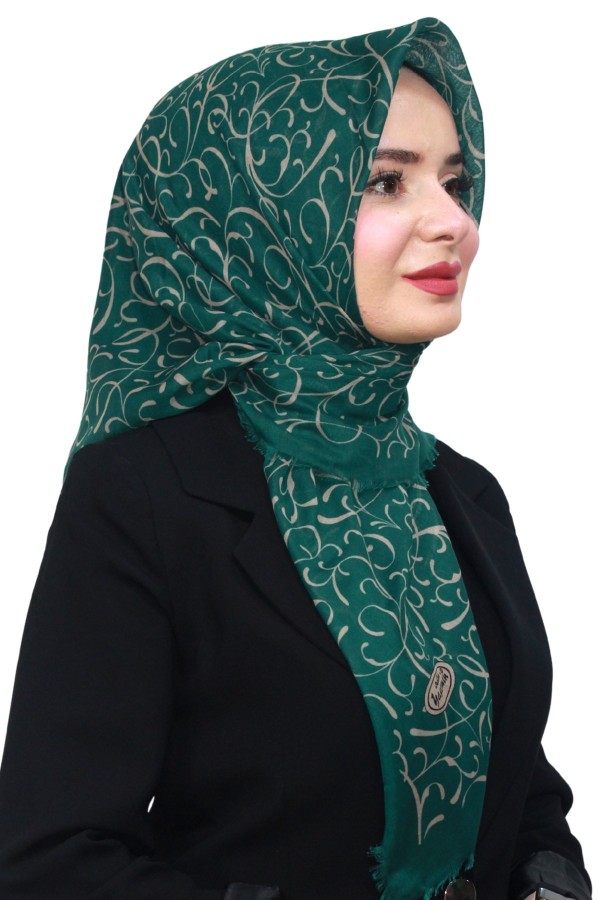 Pamuk Keten Flamlı Eşarp 1051-15