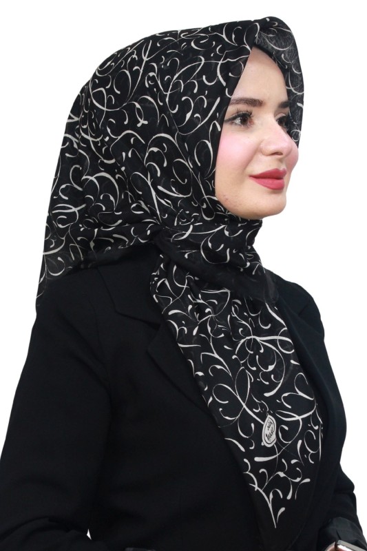 Pamuk Keten Flamlı Eşarp 1051-2
