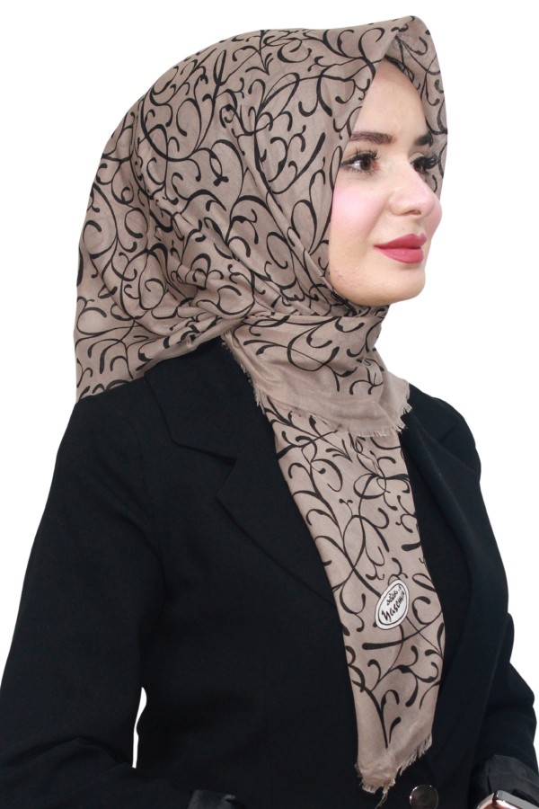 Pamuk Keten Flamlı Eşarp 1051-21