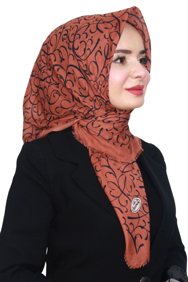 Pamuk Keten Flamlı Eşarp 1051-24