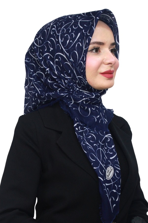 Pamuk Keten Flamlı Eşarp 1051-5