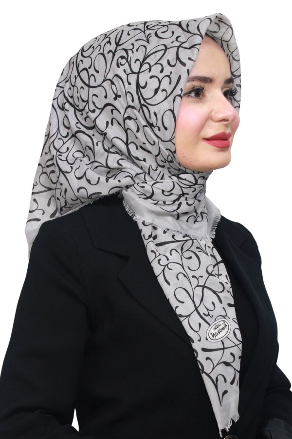 Pamuk Keten Flamlı Eşarp 1051-6