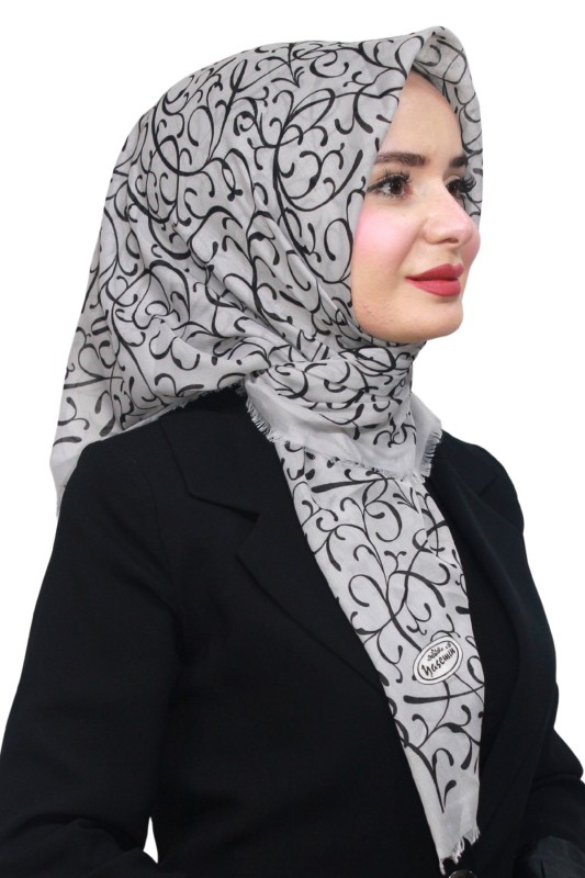 Pamuk Keten Flamlı Eşarp 1051-6