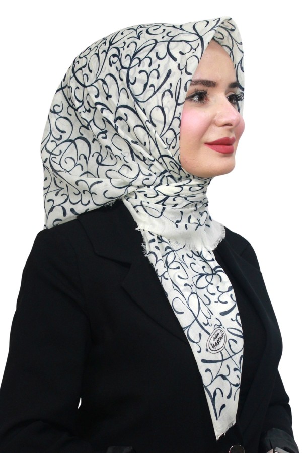 Pamuk Keten Flamlı Eşarp 1051-7