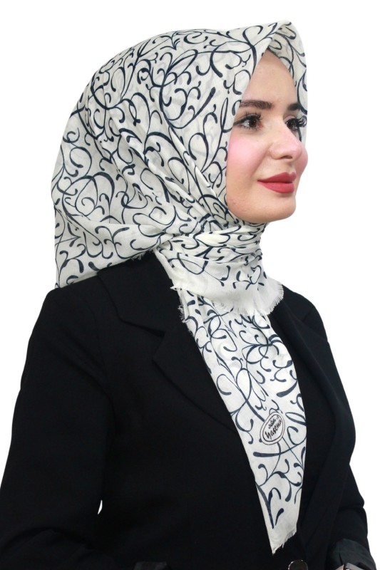 Pamuk Keten Flamlı Eşarp 1051-7