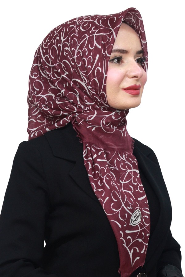 Pamuk Keten Flamlı Eşarp 1051-8