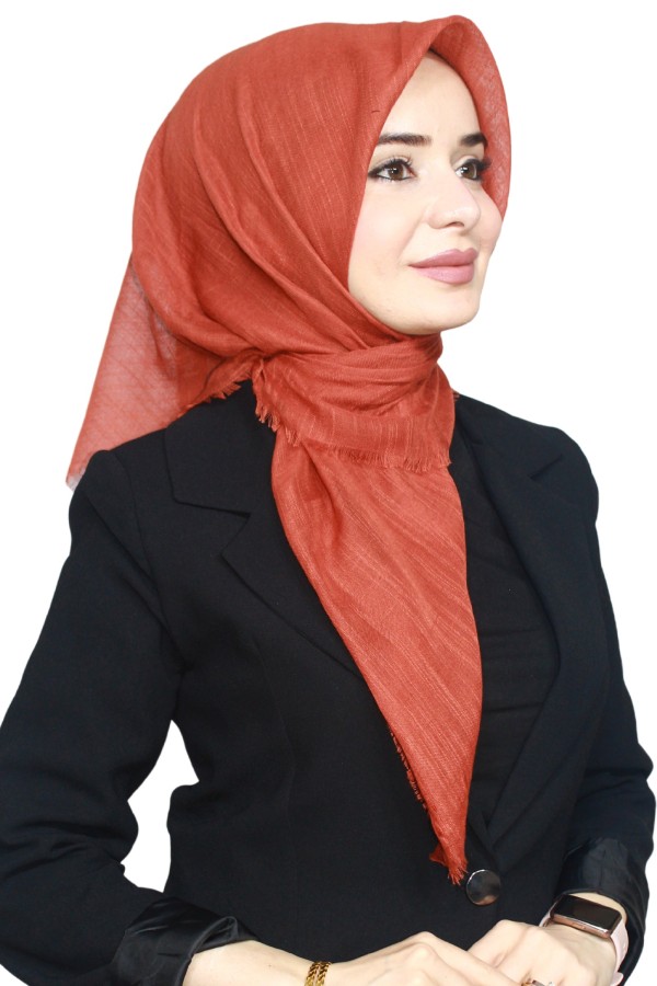 Tek Renk Flamlı Eşarp 1025-6