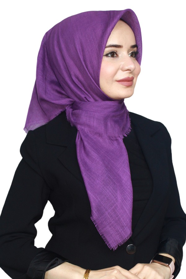 Tek Renk Flamlı Eşarp 1025-7