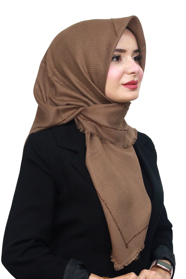 Pamuk Keten Flamlı Eşarp 1052-16