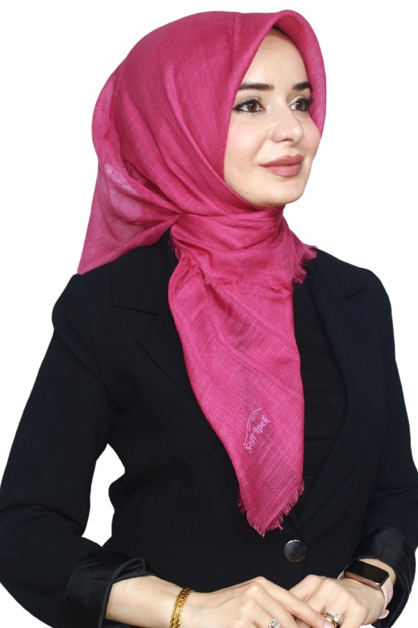 Tek Renk Flamlı Eşarp 1025-8