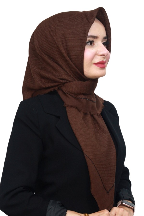 Pamuk Keten Flamlı Eşarp 1052-24