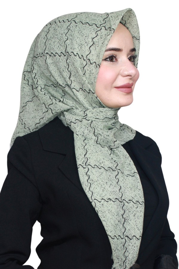 Pamuk Keten Flamlı Eşarp 1034-6