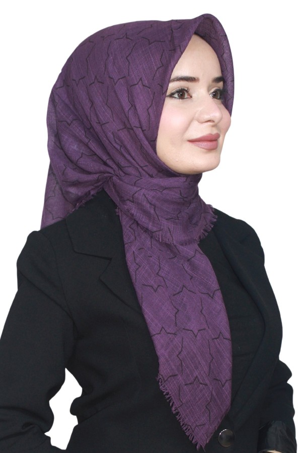 Pamuk Keten Flamlı Eşarp 1035-5