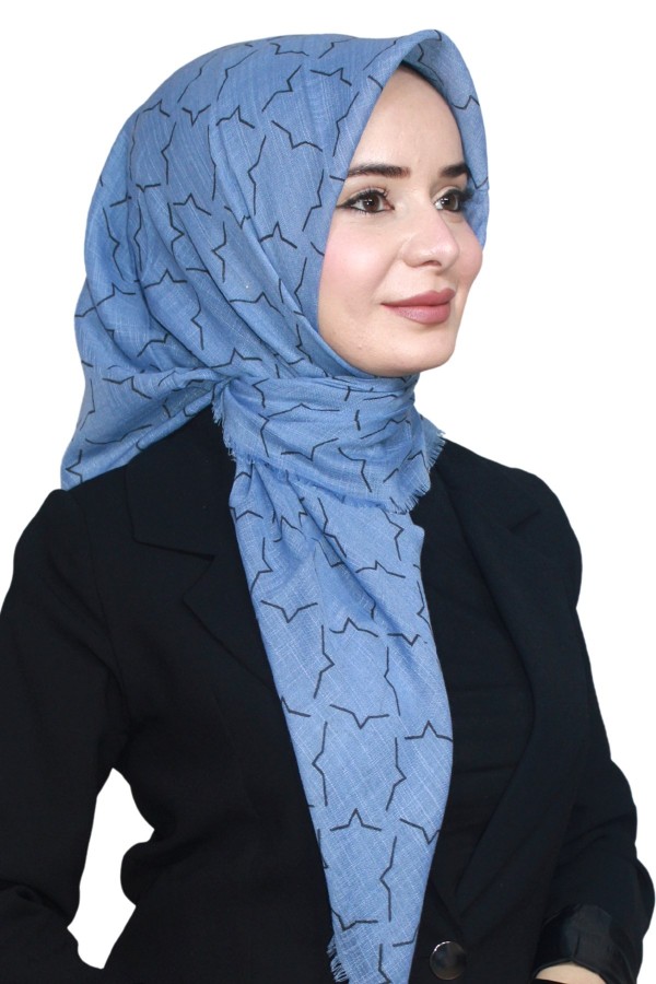 Pamuk Keten Flamlı Eşarp 1035-6