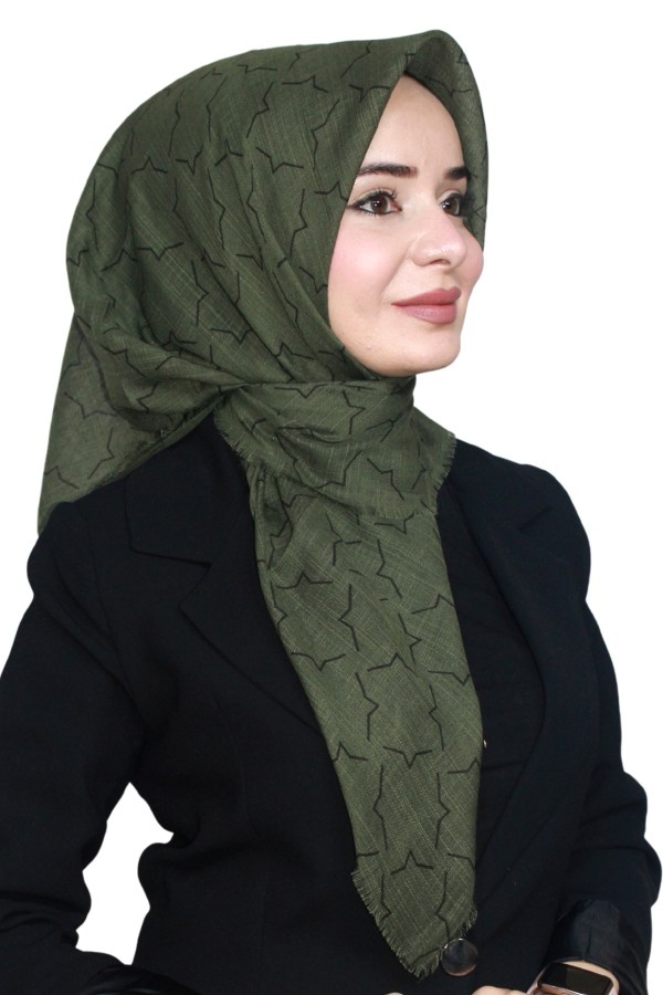 Pamuk Keten Flamlı Eşarp 1035-8